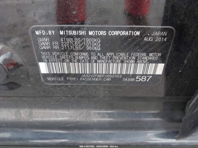 JA32V2FW2FU002303 Mitsubishi Lancer Se