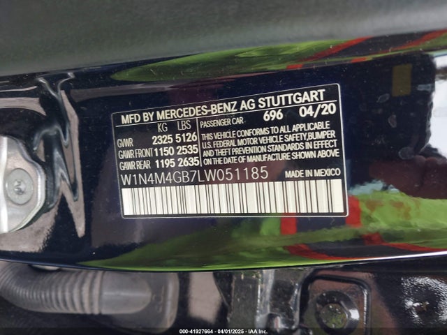 W1N4M4GB7LW051185 Mercedes-Benz GLB 250