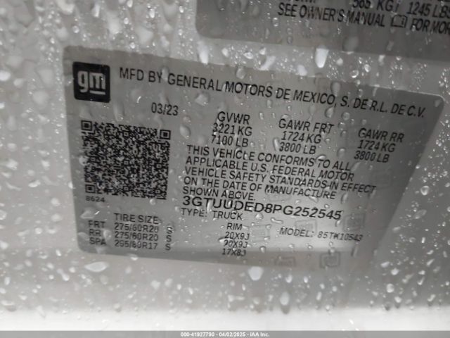 3GTUUDED8PG252545 GMC Sierra 1500 4wd  Short Box Slt
