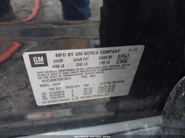KL4CJBSB7EB612674 Buick Encore Convenience