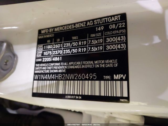 2022 MERCEDES-BENZ GLB 250 W1N4M4HB2NW260495 Photo 8