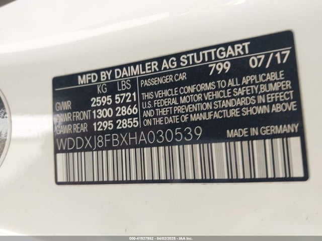 2017 MERCEDES-BENZ S 550 WDDXJ8FBXHA030539 Photo 8