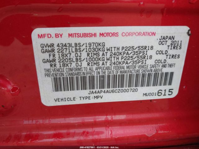 2012 MITSUBISHI OUTLANDER SPORT JA4AP4AU6CZ000720 Photo 8