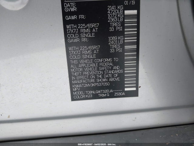 Nissan ROGUE SV 2019 KNMAT2MV3KP537050 Image 9