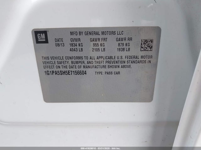 1G1PA5SH5E7156604 Chevrolet Cruze Ls Auto