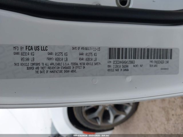 2C3CDXHG0GH129863 Dodge Charger Sxt
