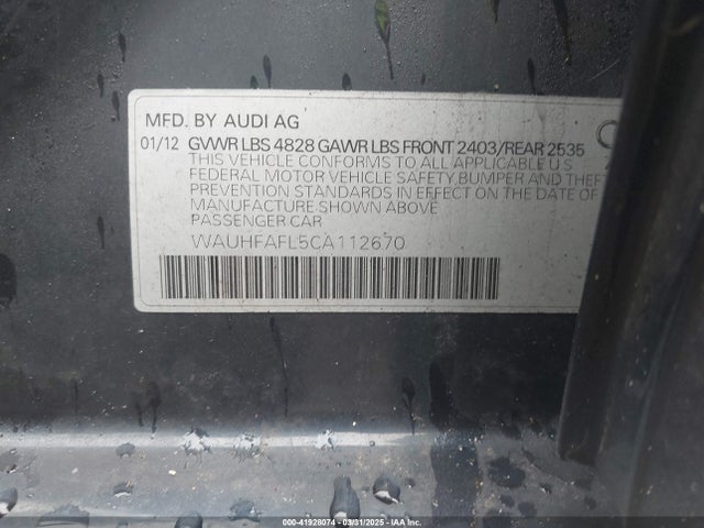 2012 AUDI A4 WAUHFAFL5CA112670 Photo 8