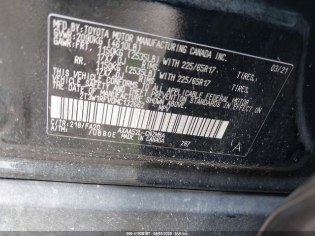 2T3W1RFV0MC132662 Toyota Rav4 Xle