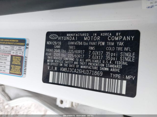 KM8J3CA26HU371869 Hyundai Tucson Eco