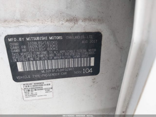 2018 MITSUBISHI MIRAGE G4 ML32F3FJ5JHF02987 Photo 8