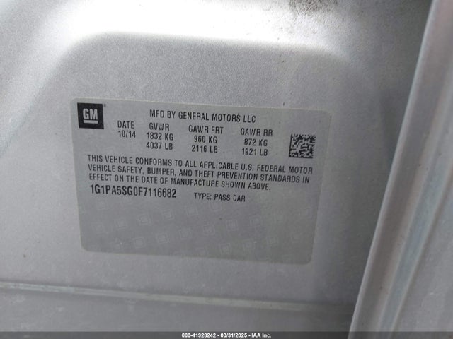 1G1PA5SG0F7116682 Chevrolet Cruze Ls Auto