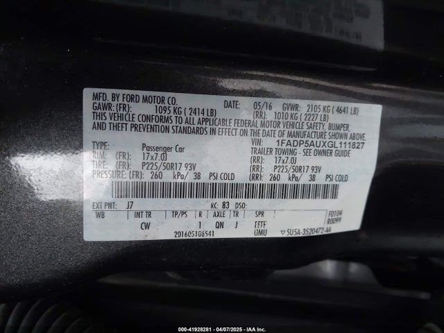 Ford 2016 2016 1FADP5AUXGL111827 Image 9