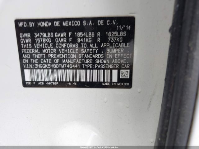3HGGK5H80FM746441 Honda Fit Ex/ex-l