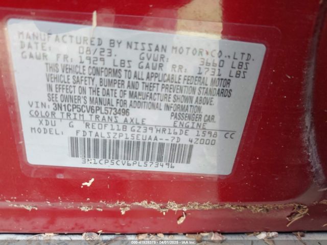 3N1CP5CV6PL573496 Nissan Kicks Sv Xtronic Cvt