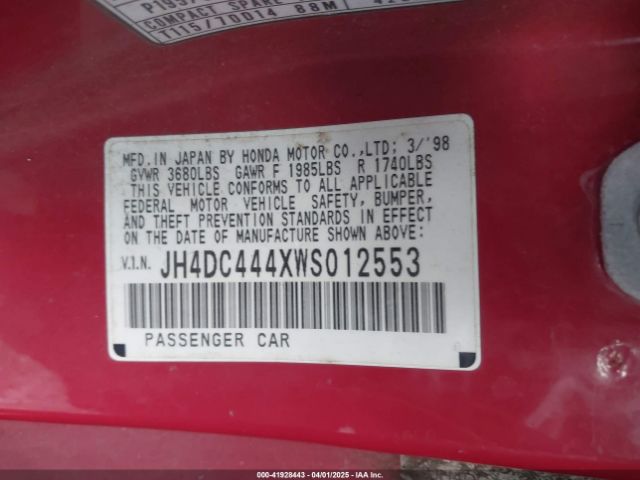 1998 ACURA INTEGRA JH4DC444XWS012553 Photo 8
