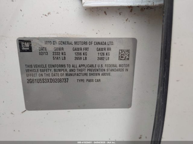 2013 CADILLAC XTS 2G61U5S3XD9208737 Photo 8