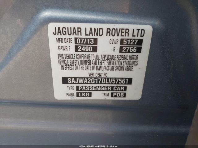 2013 JAGUAR XJ SAJWA2G17DLV57561 Photo 8