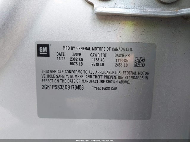 2013 CADILLAC XTS 2G61P5S33D9170453 Photo 8
