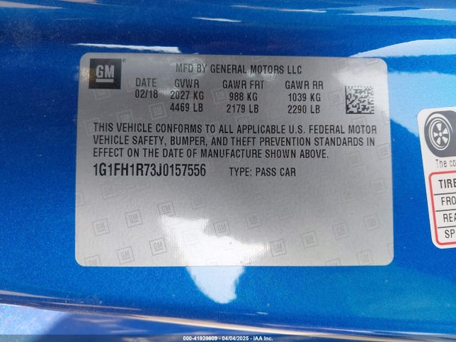 1G1FH1R73J0157556 Chevrolet CAMARO 2SS