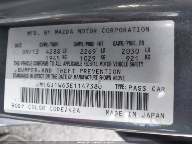 JM1GJ1W63E1147380 Mazda Mazda6 I Grand Touring