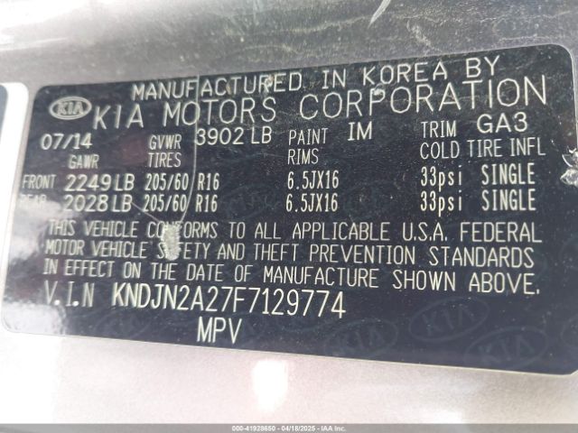 KNDJN2A27F7129774 KIA Soul