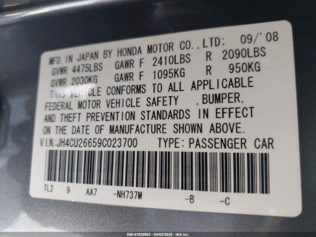 2009 ACURA TSX JH4CU26659C023700 Photo 8