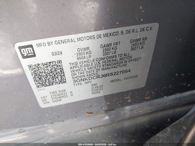 3GNKDCRJ6RS227054 Chevrolet Blazer Ev Eawd Rs