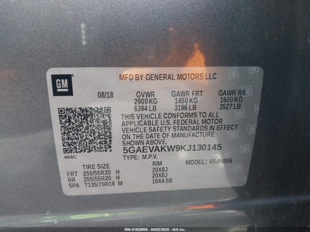 5GAEVAKW9KJ130145 Buick Enclave Awd Essence