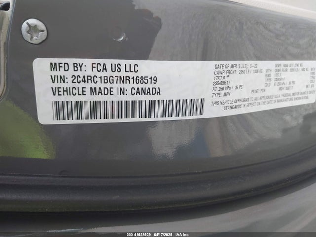 Chrysler Pacifica Touring L 2022 2C4RC1BG7NR168519 Image 9