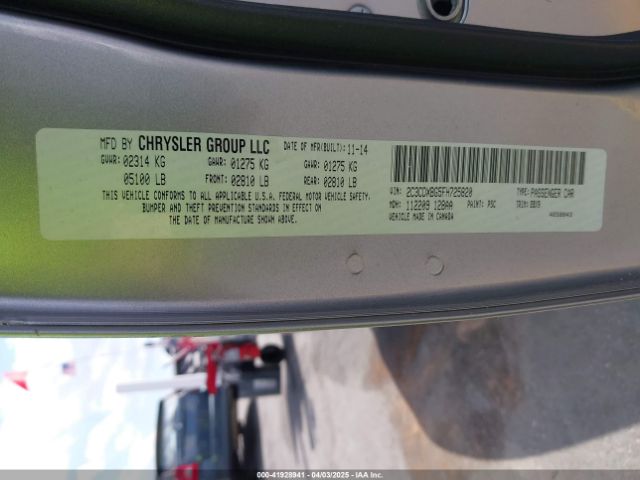2C3CDXBG5FH725820 Dodge Charger Se