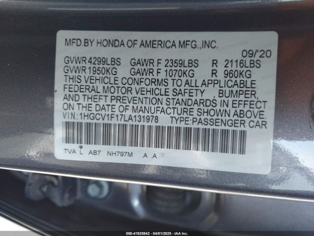 1HGCV1F17LA131978 Honda ACCORD LX