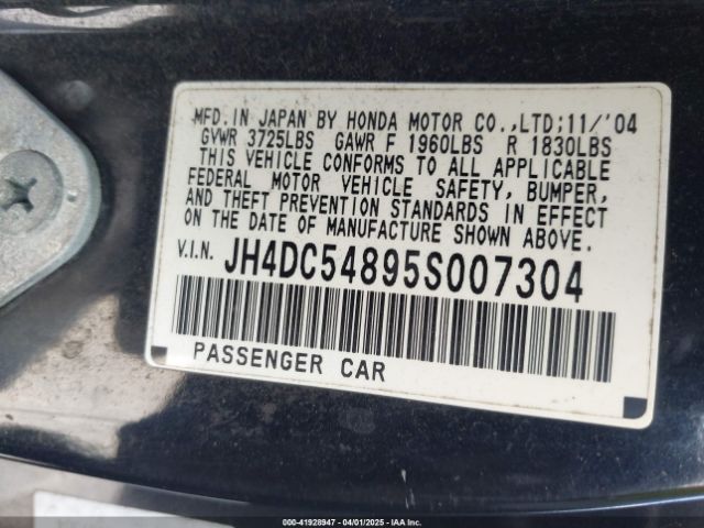 2005 ACURA RSX JH4DC54895S007304 Photo 8