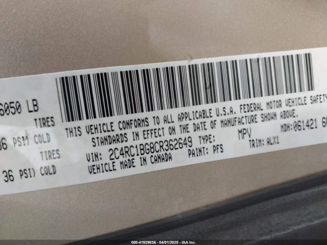 2012 CHRYSLER TOWN & COUNTRY 2C4RC1BG8CR362649 Photo 8