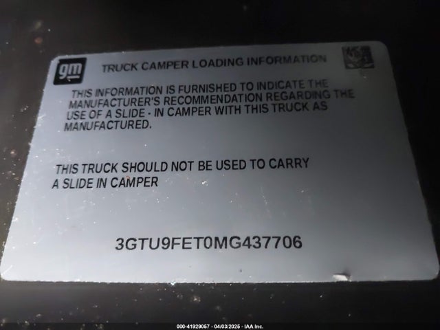 3GTU9FET0MG437706 GMC SIERRA 1500