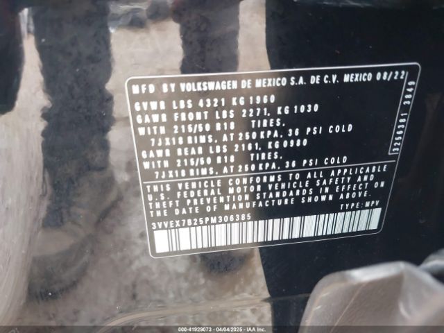 3VVEX7B25PM306385 Volkswagen Taos 1.5t Se