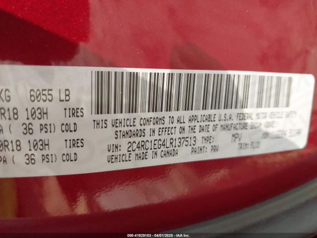 2C4RC1EG4LR137513 Chrysler Pacifica Touring L Plus
