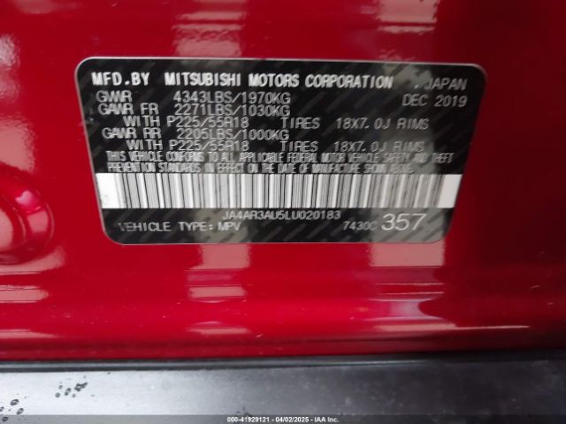 JA4AR3AU5LU020183 Mitsubishi Outlander Sport 2.0 Be Awc