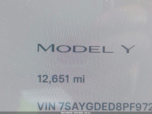 7SAYGDED8PF972140 Tesla Model Y