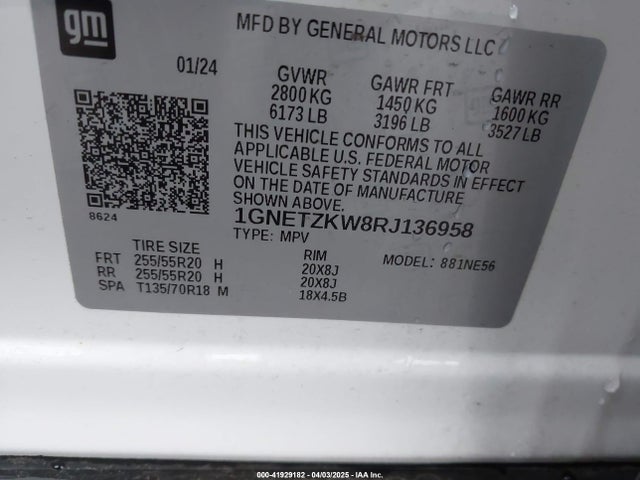 1GNETZKW8RJ136958 Chevrolet Traverse Limited Awd Premier
