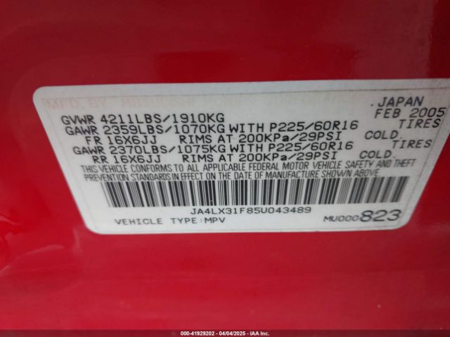 2005 MITSUBISHI OUTLANDER JA4LX31F85U043489 Photo 8