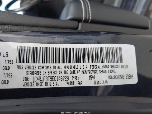 1C4RJFBT9EC140729 Jeep Grand Cherokee Limited