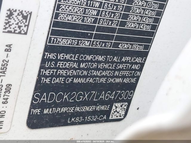 2020 JAGUAR F-PACE SADCK2GX7LA647309 Photo 8