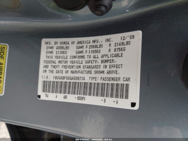 2010 ACURA TL 19UUA8F50AA008774 Photo 8