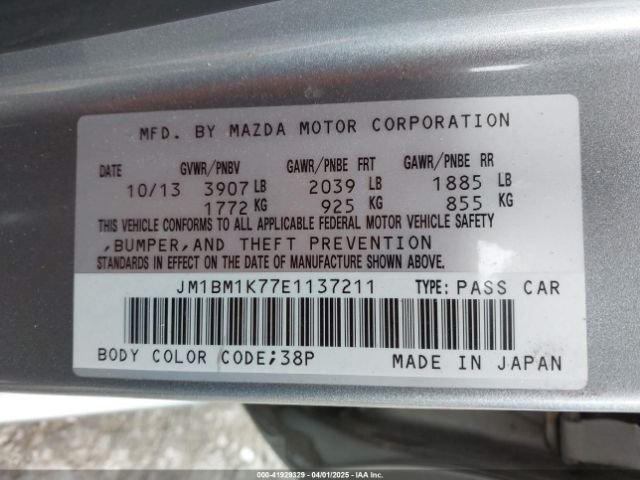 JM1BM1K77E1137211 Mazda Mazda3 I Sport