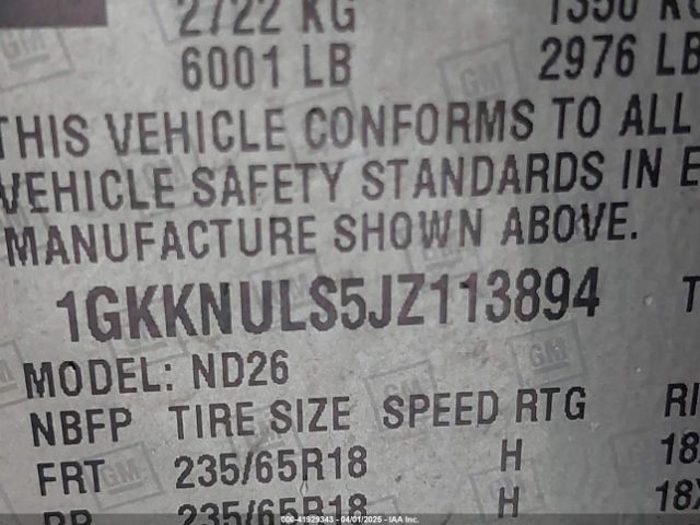 1GKKNULS5JZ113894 GMC Acadia Slt-1
