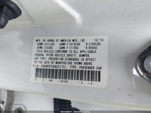 19UUB3F53HA001702 Acura Tlx Technology Package