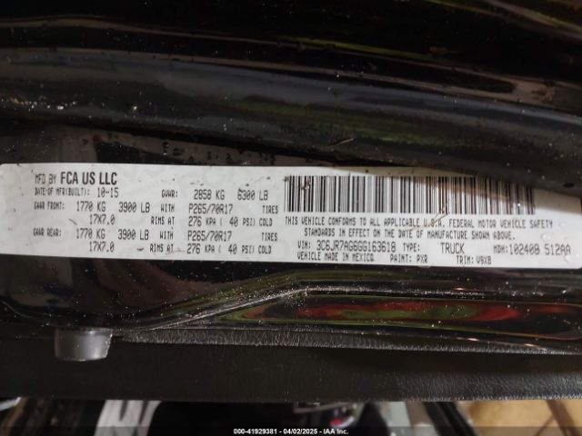 3C6JR7AG6GG163618 RAM 1500 Tradesman