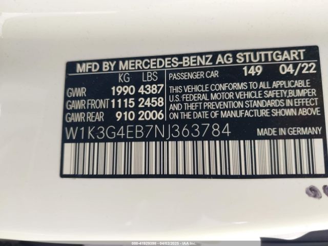 2022 MERCEDES-BENZ A 220 W1K3G4EB7NJ363784 Photo 8
