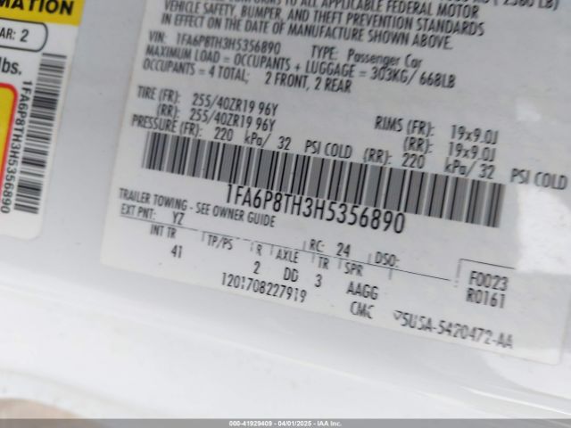 1FA6P8TH3H5356890 Ford Mustang Ecoboost