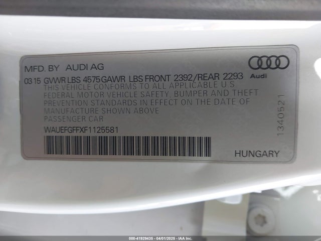 2015 AUDI A3 WAUEFGFFXF1125581 Photo 8